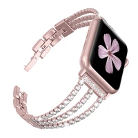 women diamond strap for apple watch band 45mm 41mm 38mm 42mm 40mm 44mm iwatch series 7 6 5 4 3 stainless steel wrist bracelet