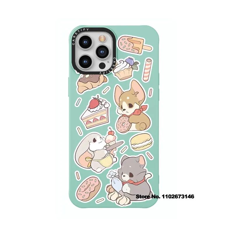 

CASETIFY Cute Animals Liquid Silica Phone Cases for iPhone 14 13 12 11 Pro Max X XS XR 7P 8P Couple Anti-drop Soft Cover D0318