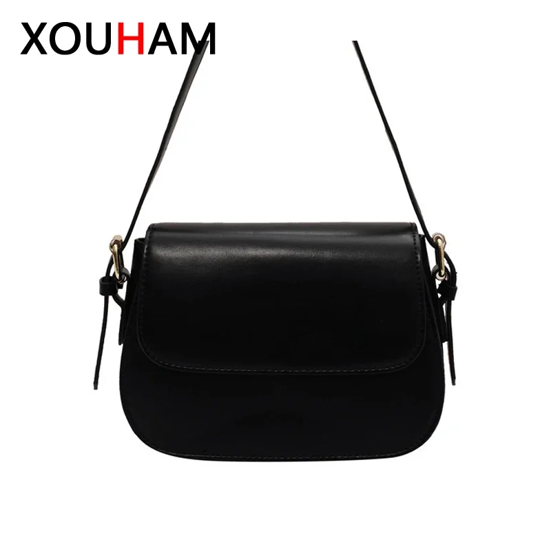 

XOUHAM Vintage Flap Lock Classic Women Bags PU Casual Shoulder Bag Trend Luxury Designer Crossbody Bag Messenger Square Handbag