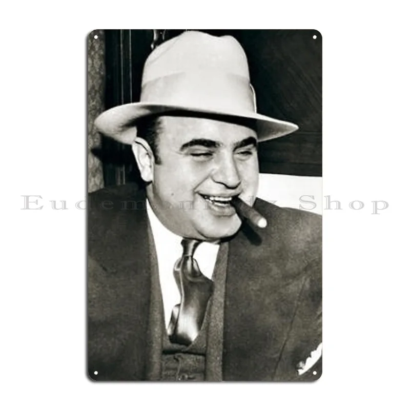 Al Capone курительная сигара металлические знаки паб забавная фотография Настенная