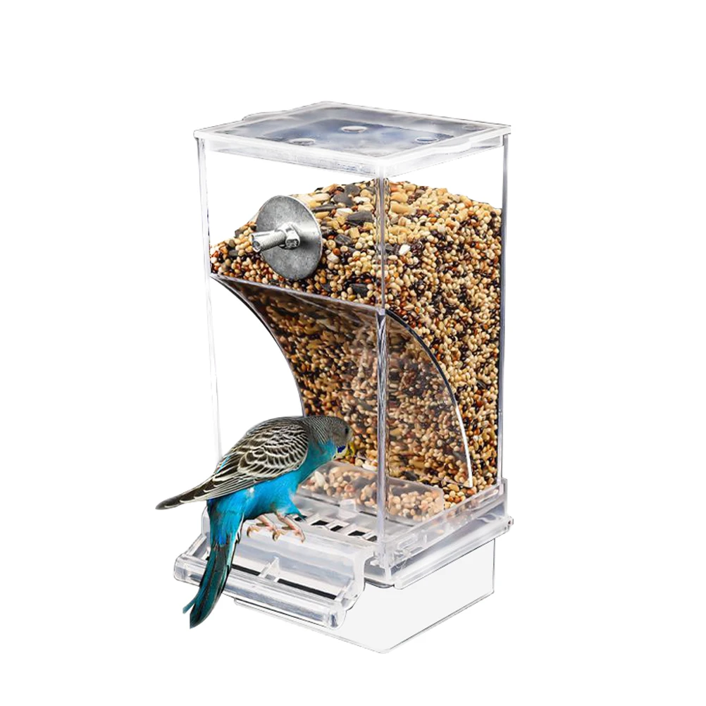 Bird Automatic Feeder Splash-proof Bird Feeder Bird Cage Accessories Bird Food Container for Parakeet Canary Cockatiel Finch
