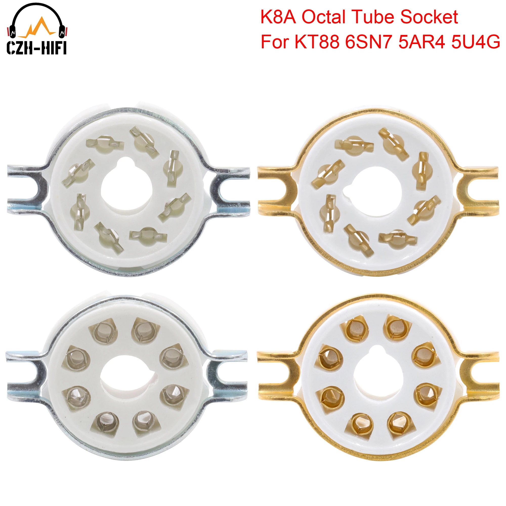 Октальная керамическая трубка 10x 8pin K8A, основание клапана Для EL34 KT88 6V6 6SL7 5AR4 6L6 6V6 6CA 7, винтажный усилитель звука, самодельный монтаж печатной платы