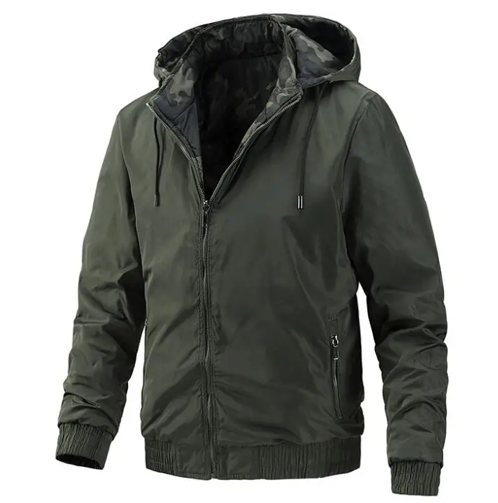 

Men's Casual Hooded Reversible Jacket Fashion Baseball Jacket Men's Casual Men's Clothing