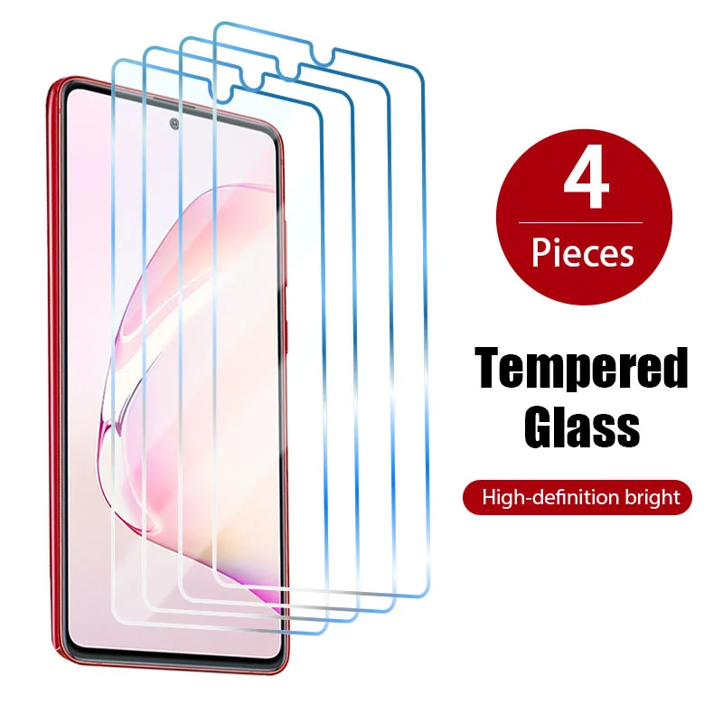4 шт. закаленное стекло для Samsung Galaxy A50 A51 A52 A40 A20e A20 A10 Защитная пленка A31 A32 A21S A71 A72 A70 |