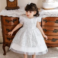 prom dresses 2022 luxury gowns robes bebe baby girl toddler wedding summer frocks children elegant sequin ball princess vestidos