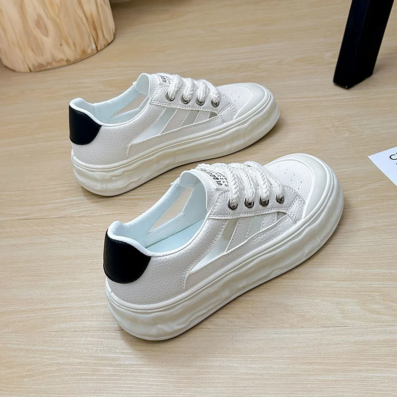 Women Summer Casual Shoes Fashion Girls Platform Sneakers Breathable Students White Shoes Korean Skate Footwear 2023 New Sneaker