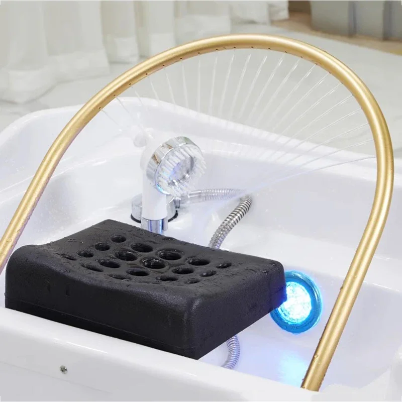 masażem dedykowane wezgłowie Spa Salon Przenośny prysznic fryzjerski Łóżko szamponowe Wysokiej klasy umywalka Lavatorio Cabelo Furniture XR50XF