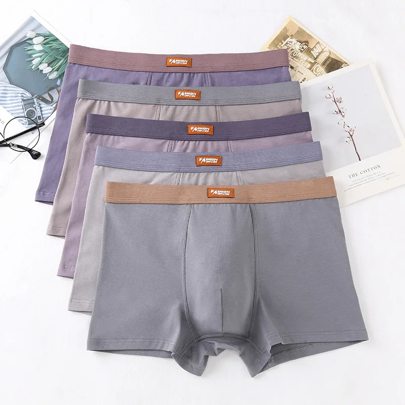 Big Size Cotton Underpants Men's Boxers Large Size Boxer Shorts Breathable Elastic Underwear Loose Seamless Male Panties Trunks