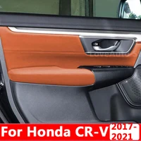 For Honda CRV CR-V 2017 2018 2019 2020 2021 Door Panel Armrest Leather Cover Car Door Leather Cover Foreskin Interior Pad