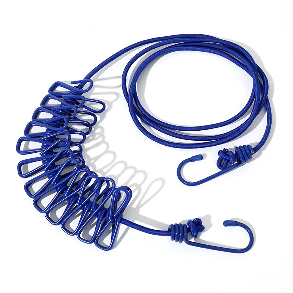 1 шт., с 12 зажимами, веревка для одежды, выдвижная ветрозащитная тканевая подвесная линия, портативная эластичная сушилка для улицы