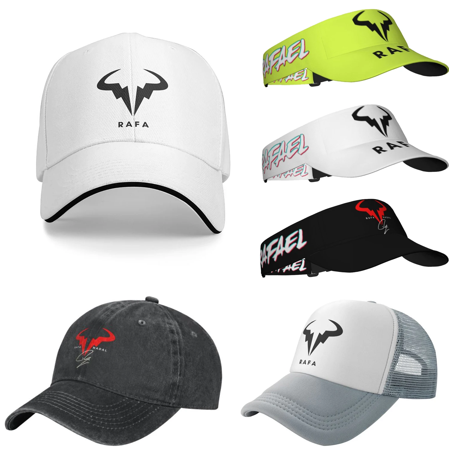 

Best Seller Rafa Nadal Logo Merch Unisex Casquette Caps Hat Unique Design Outdoor Summer Adjustable Fit Sun Cap