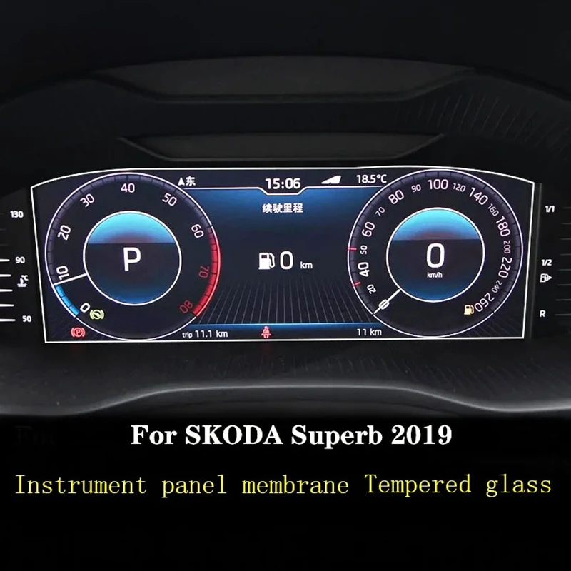 

Для Skoda Superb Scala 2019-2023 автомобильная приборная панель, мембранный ЖК-экран, закаленное стекло, защитная пленка, пленка против царапин, ремонт
