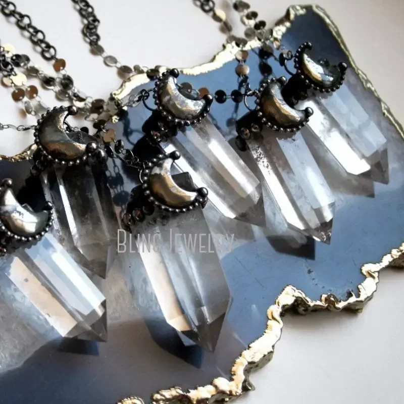 Ожерелье с прозрачными кварцевыми кристаллами 10 шт