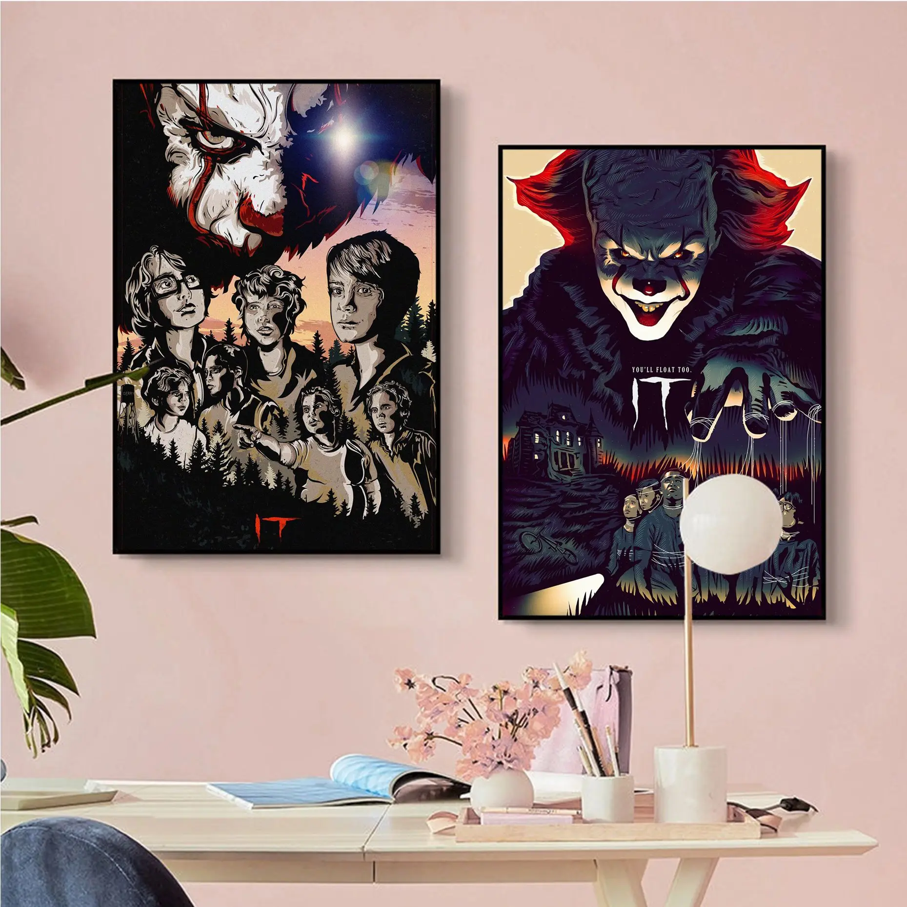 

Horror Film It DIY Sticky Poster HD Quality Poster Wall Art Painting Study Nordic Home Decor