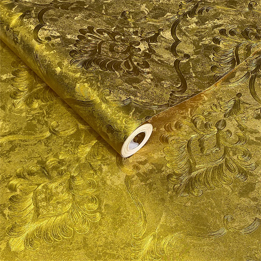 3D тисненые обои из золотой фольги для гостиной спальни роскошные золотые