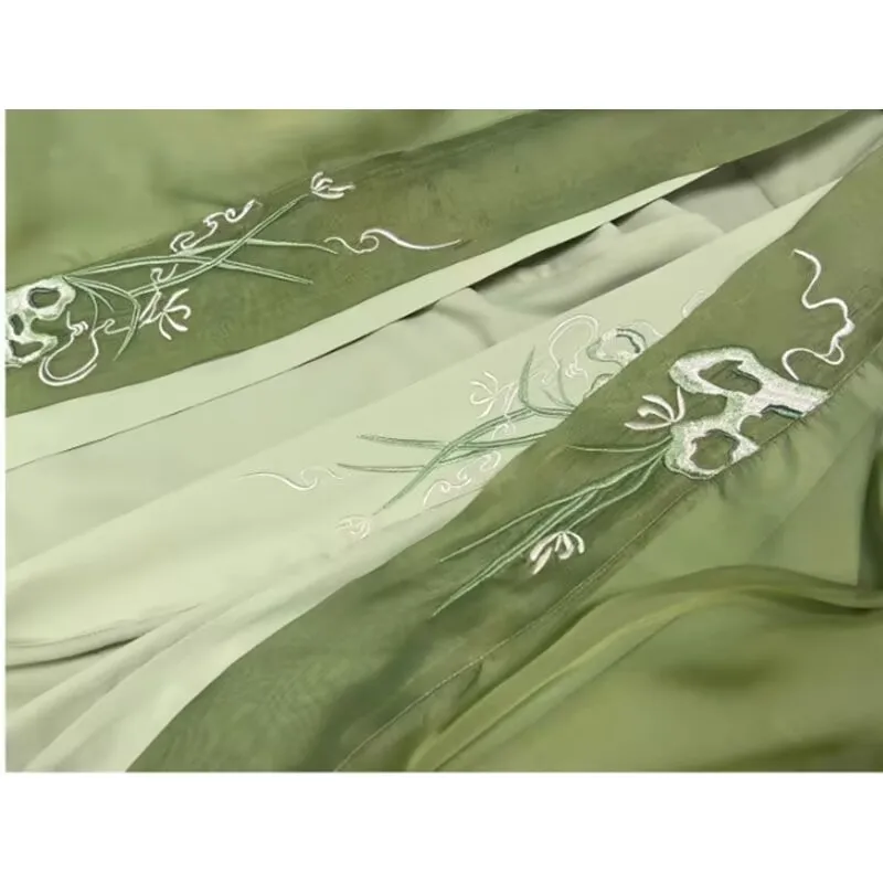 Фото Hanfu мужской китайский традиционный винтажный зеленый вышитый Hanfu 3 шт. Хэллоуин косплей костюм мужской студенческий вечерние наряд Hanfu №5