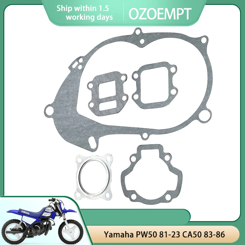 

OZOEMPT Engine Cylinder Crankcase Repair Gasket Apply to Yamaha PW50 81-23 CA50 83-86
