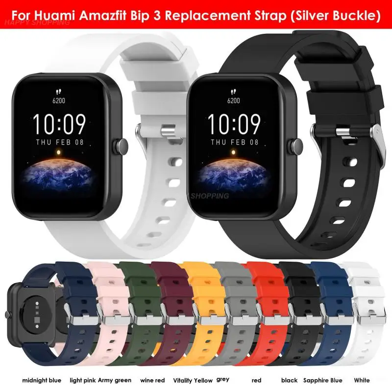 

Ремешок для часов Amazfit Bip3, силиконовый браслет для Huami Amazfit Bip3, официальный силиконовый браслет для наручных часов