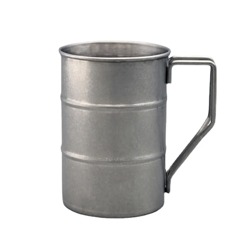 Пивная кружка В индустриальном стиле из нержавеющей стали 304 400 мл с ручкой