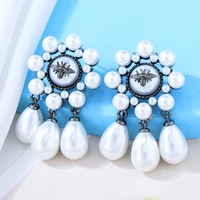 kellybola new boho charm ins style nature pearl drop earrings for women bridal wedding party be original lady summer jewelry