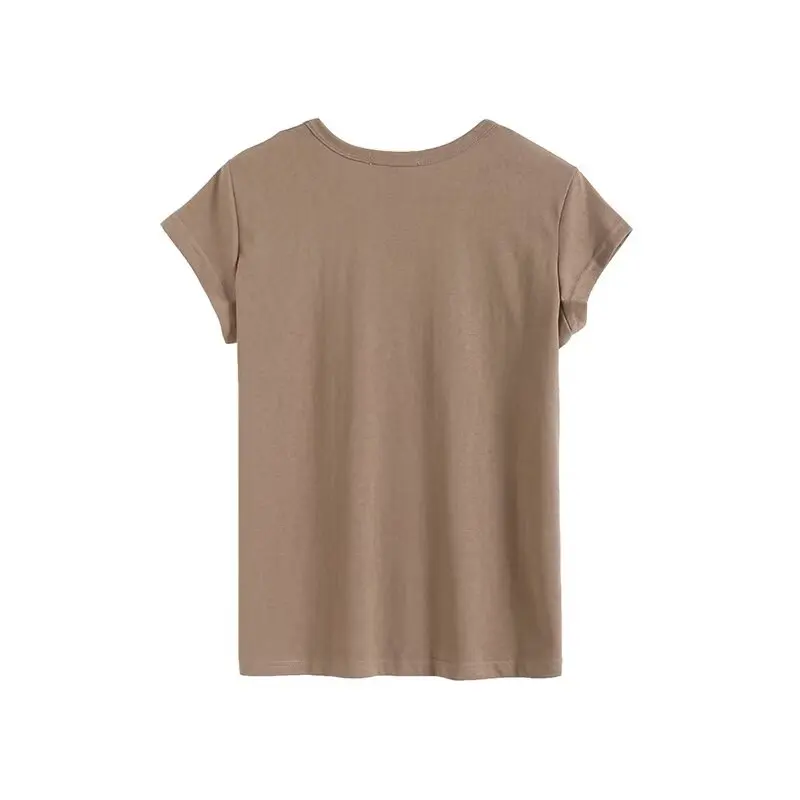 Женская новая модная тонкая универсальная футболка в базовом стиле повседневная