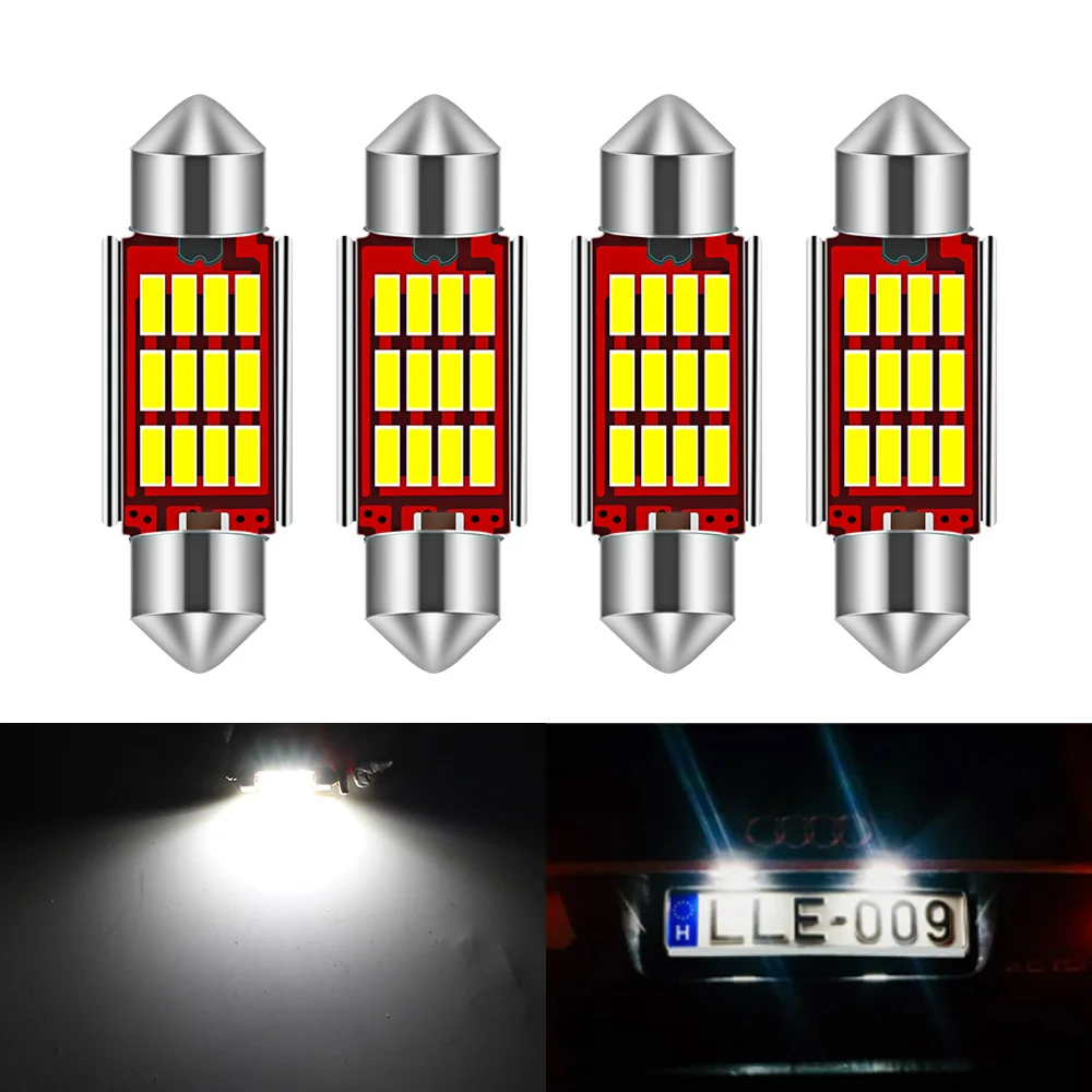 4/10PC Canbus LED Festoon 36mm 6418 C5W Car License Plate Light Bulb for Audi A3 8P 8L A4 B5 B6 A6 C5 C6 A8 D2 TT Q3 Q5 Q7 S4 S2