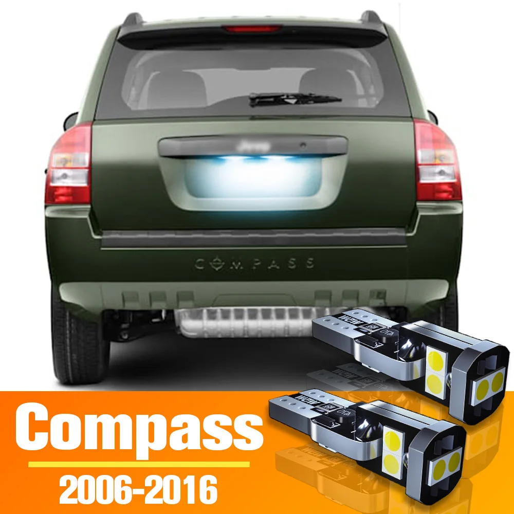

2pcs LED License Plate Light Bulb Accessories For Jeep Compass 2006 2007 2008 2009 2010 2011 2012 2013 2014 2015 2016