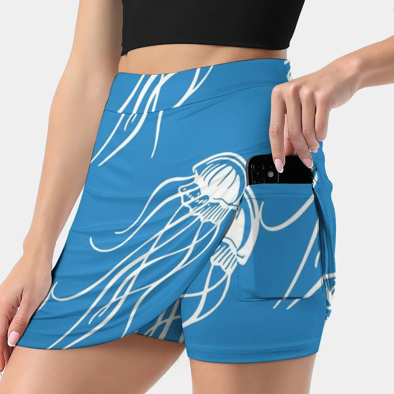 

Женская юбка Jellyfish, Спортивная юбка Skort с карманами, модная юбка в Корейском стиле, юбки 4Xl, юбки Jellyfish Ocean, аквариум, морской