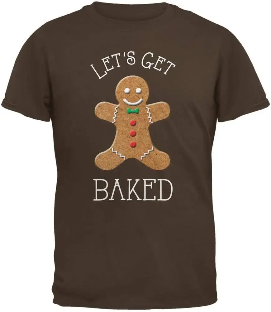 Коричневая футболка для взрослых Old Glory с рождественским пряничным человечком