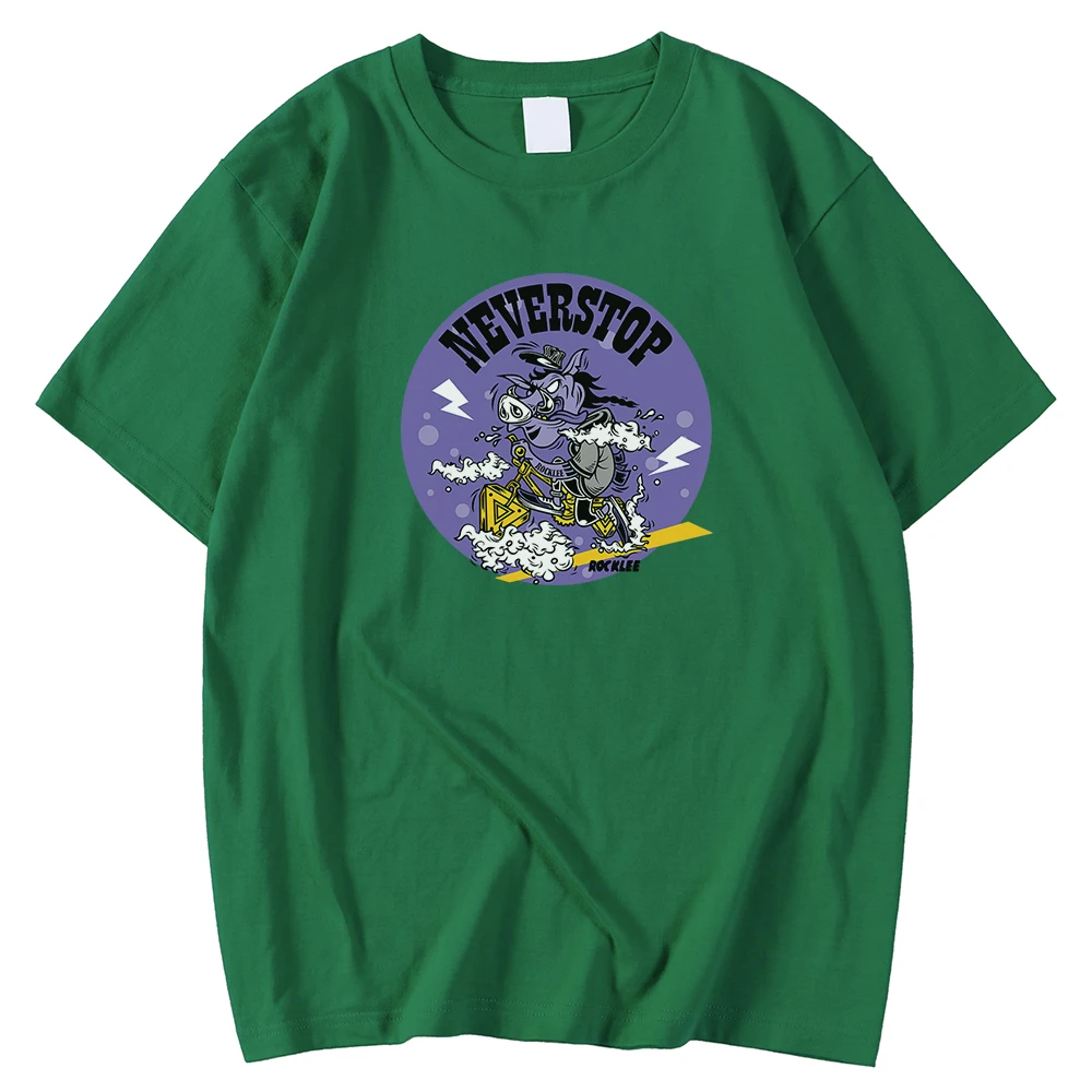 

Vintage Style Mens T Shirt S-Xxxl Oversized Tshirts Punk Never Stop Letter Printing Clothing Short Sleeve Loose T Shirts Men's