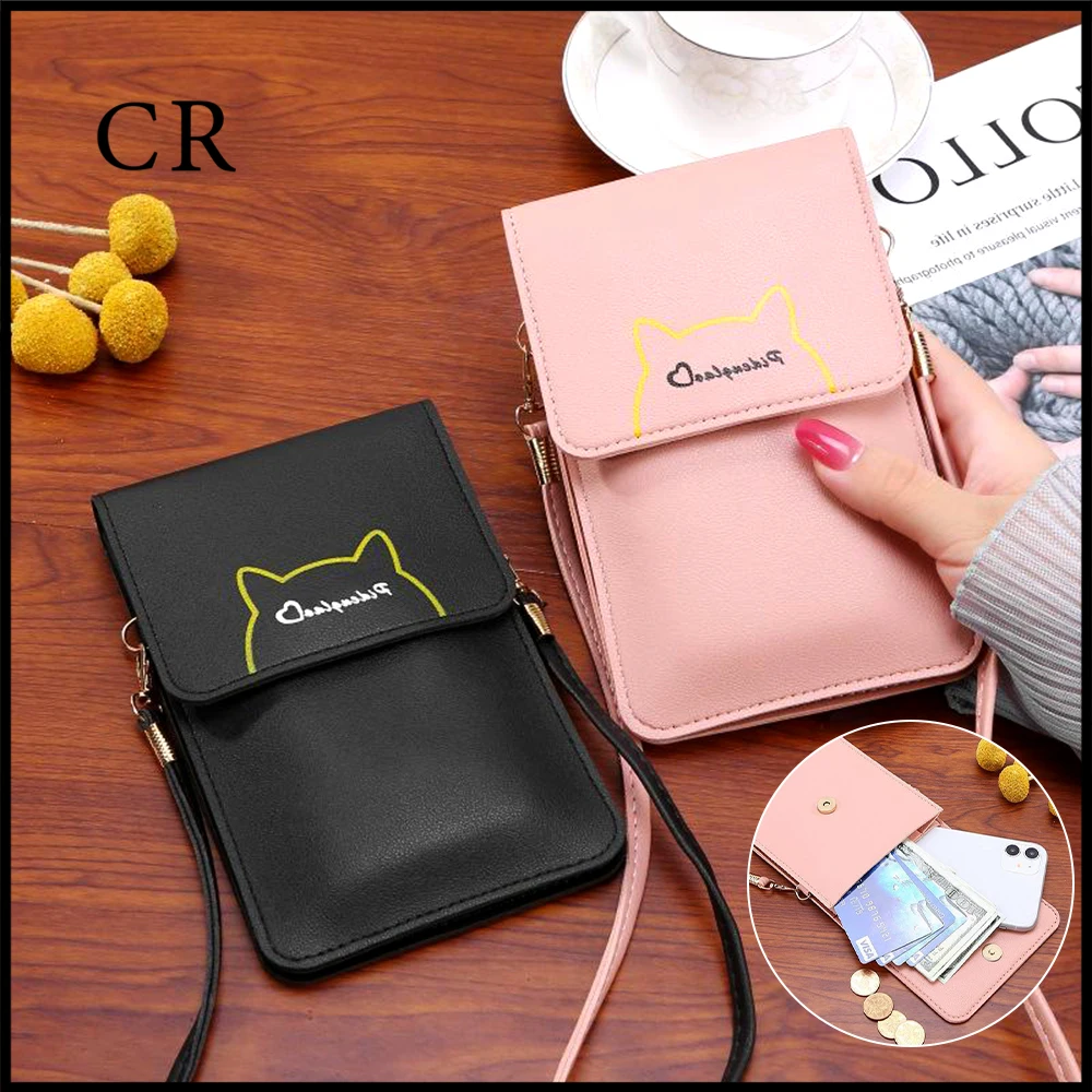 

Mobile Phone Bag Portable Wallet Women's Bag Short Wallet Zipper Purse Korean Bag Solid Color Shoulder Bags Fashion Bag