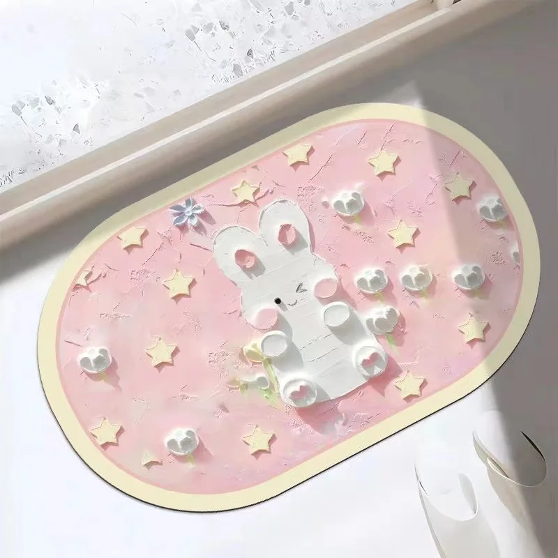 

2023 new foot mat, bathroom anti-skid mat Square carpet grey