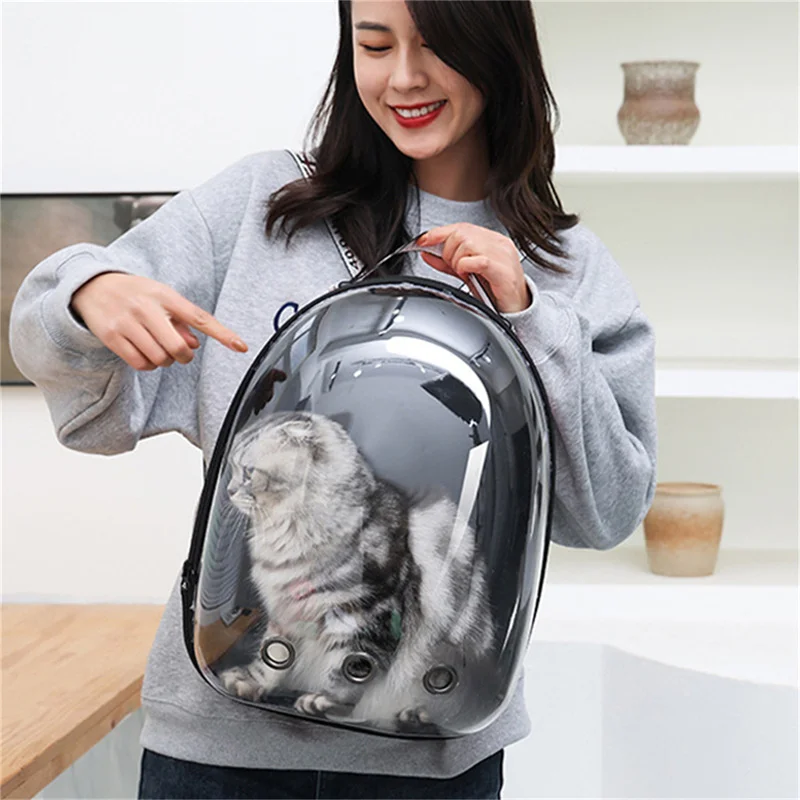 

Pet Carrier Bags Portable Breathable Small Dog Cat Travel Space Capsule Cage Travel Transparent Bag