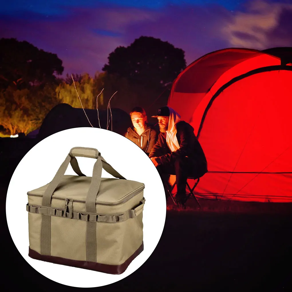 

Camping Storage Bag Canvas Drink Beverage Tableware Pouch Hiking Case