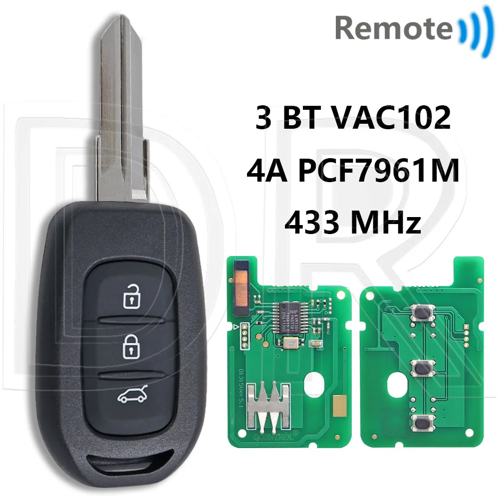 Отличный чип CWTWE1G0003 4A, 2-кнопочный автомобильный ключ дистанционного управления для Renault Logan Sandero Symbole Trafic Lodgy Dokker Dacia Duster