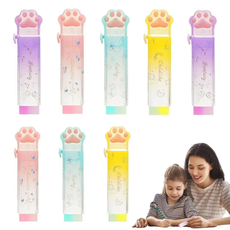 

Милые Ластики для детей, 8 шт., без следов, Искусственная резина, нажимной дизайн, канцелярские принадлежности для офисов, школ, дома