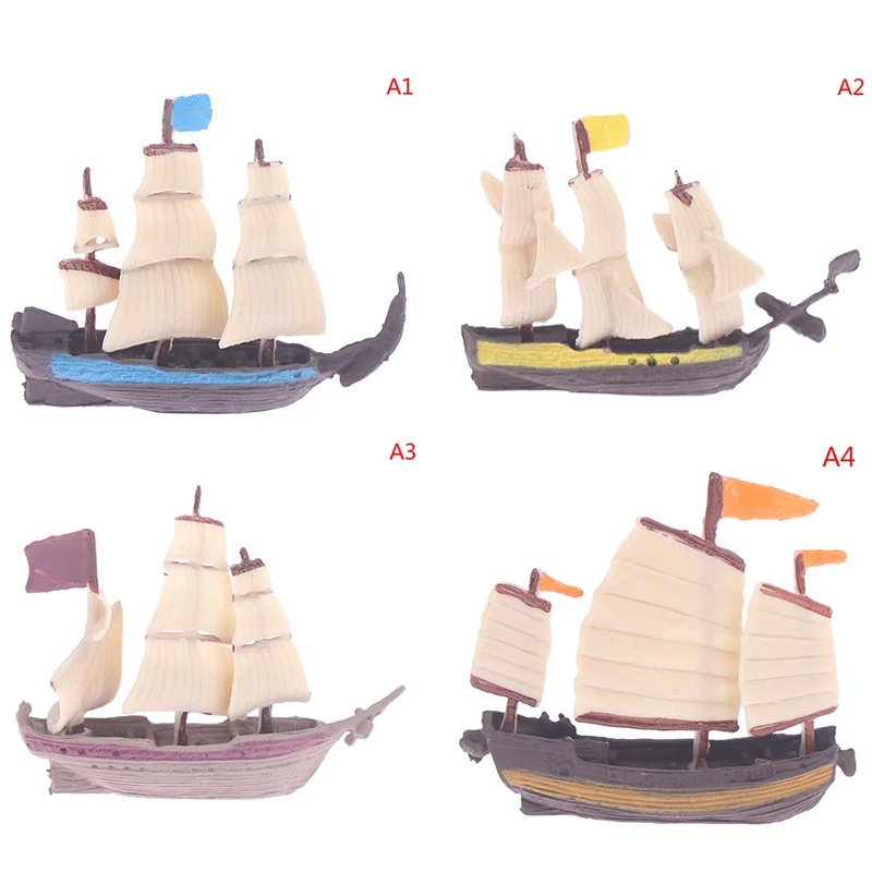 

1PC Dollhouse Miniature Model Mini Pirate Ship Sea Yacht Ocean Boat Decor Dollhouse Furniture For Children's Gifts