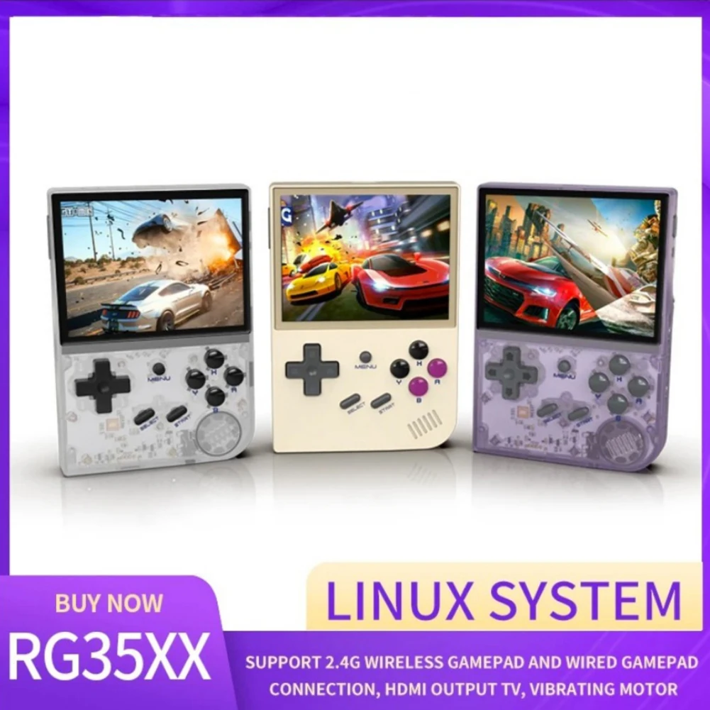 

2023 портативная игровая консоль RG35XX система Linux 3,5 дюймов IPS экран Cortex-A9 портативный карманный видеоплеер 64 Гб игры подарок для мальчика
