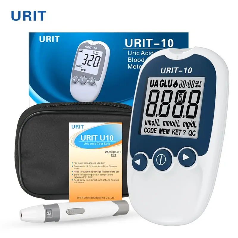 

URIT Home Uric Acid Monitor With 25/50pcs Test Strips & Lancets For Gout and High Uric Acid Detection Measure Uric Acid Meter