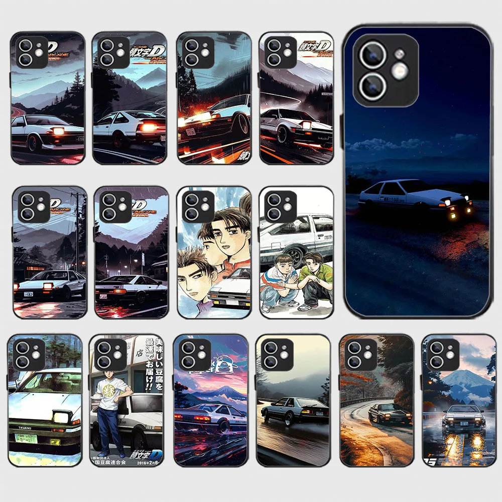 Черный силиконовый чехол WEA-19 Initial D для Xiaomi Readmi Note 6 11 12 13 Pro Plus