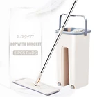 швабра с ведром отжимом с отжимом швабра для мытья полов Не стирать вручную 3 куска магия  микрофибра тряпка для швабры насадка на швабру Повернуть на 360 градусов швабры для мытья пола бытовые чистящие инструменты для