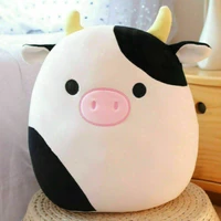 40cm Cute Cartoon Cow Plush Pillow for Kids Girl Boys Kawaii Color Cow Cotton Stuffed Cushion Toys Gifts