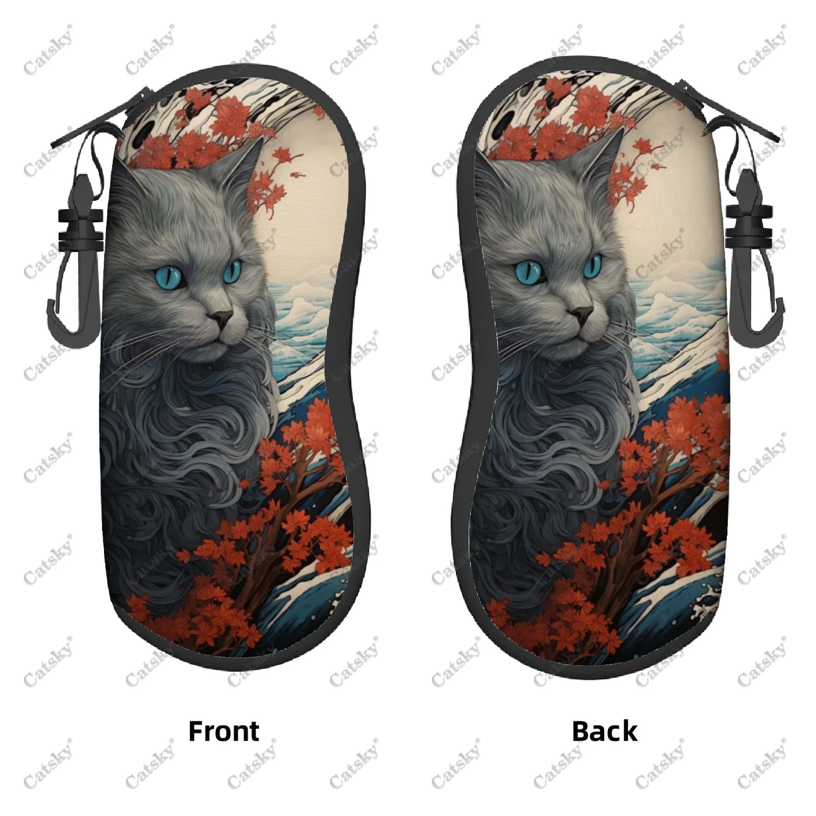 Мягкий Дорожный чехол на молнии с рисунком кошки животных волн для хранения