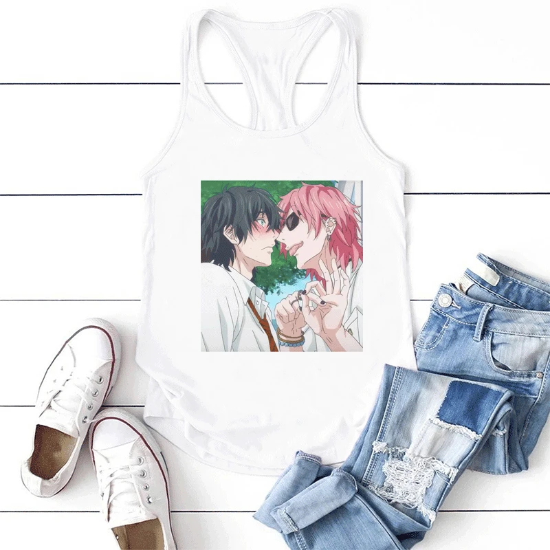 

Summer Japanese Style Yarichin Bitch Club Anime Print Graphic Cosplay Costume Harajuku Aesthetic Casual Women Shirt