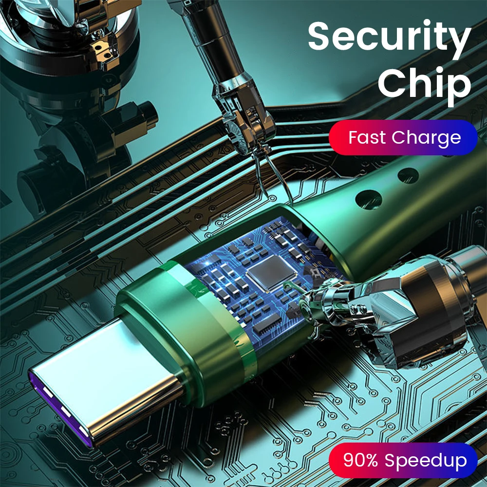 Olaf 3A USB Type C быстрозарядный кабель с LED-подсветкой для Huawei Mate 40 50 Xiaomi 11 12 Pro Micro Cables Andriod Phone.