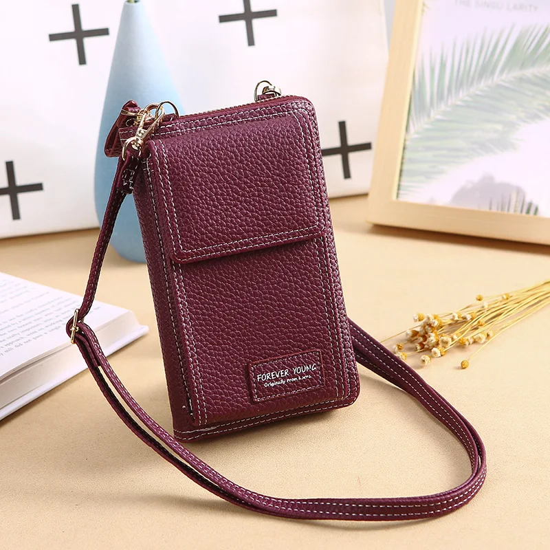 

Mobile Phone Pockets for Female Long Wallets with Leather Coin Purse for Women Small Card Holder Shoulder Bag Crossbody Wallet