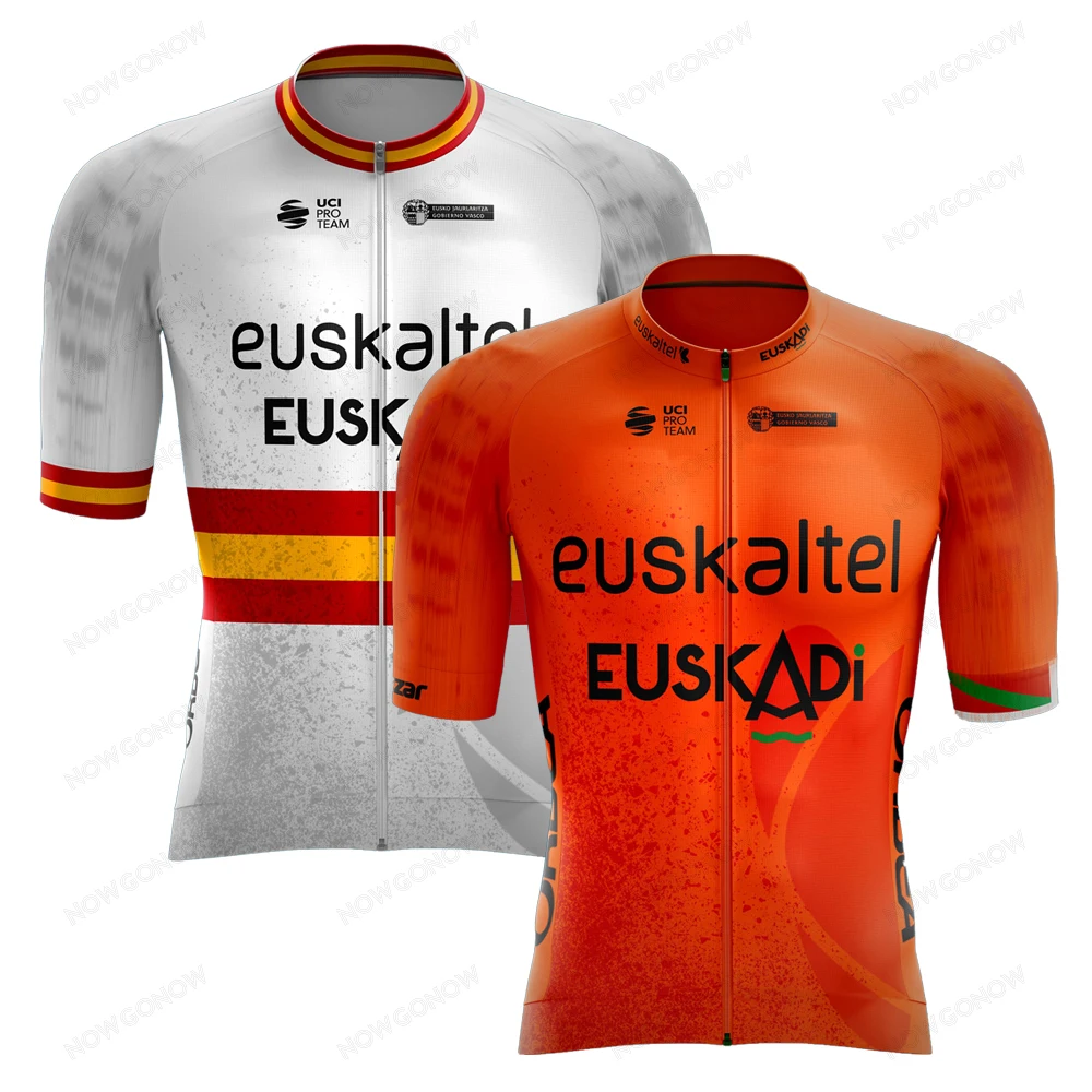 Коллекция 2022 года футболка для велоспорта Euskaltel Euskadi оранжевая мужская летняя