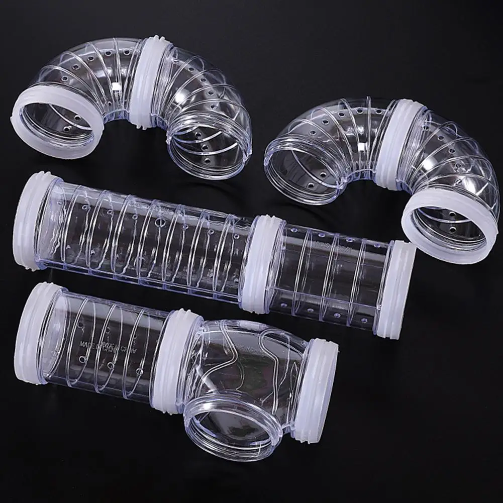 

New Hamster Diy Transparent Tubes Bite-Resistant Easy Installation Connected External Tunnels Toys Cage Accessories Pet Items
