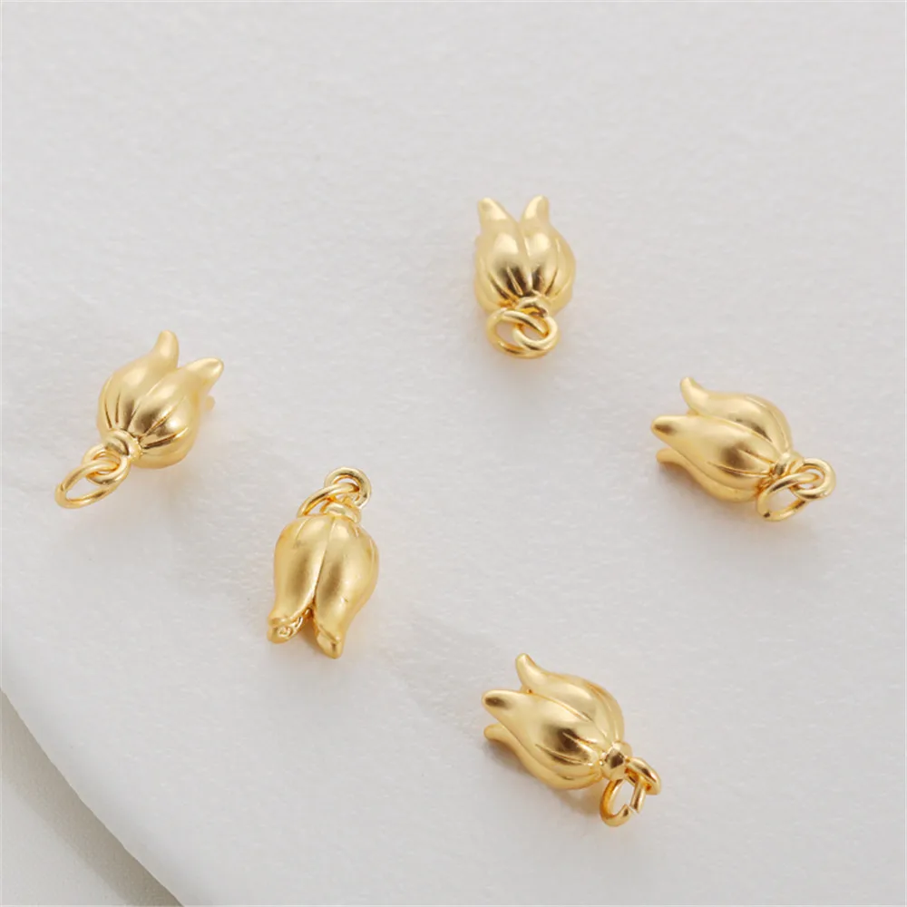 

Золотой пакет 18 карат, цвет сохраняет золото, яркие тычинки бутонов 7*14 мм, фотоподвеска «сделай сам», ювелирные изделия ручной работы