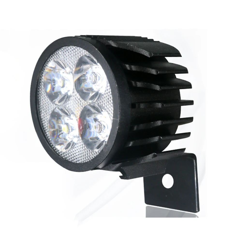 

Electric Bike Super Bright LED Headlight 12W 12-72V Waterproof Front Lamp 4 Lights With Horn Speaker Sound Loud And Clear